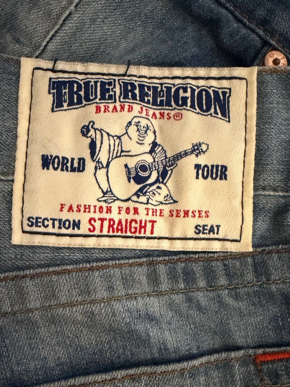 True Religion Men's Medium Blue Straight Jeans